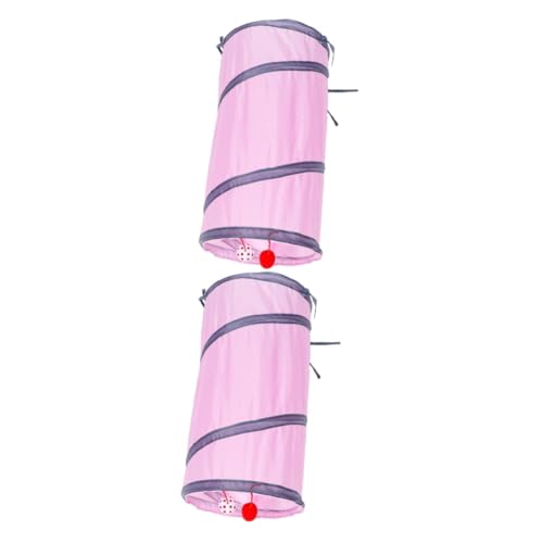 Yardwe 2 Stück Katzentunnel Spielzeug Rosafarbenes Polyestertuch Einlagig von Yardwe