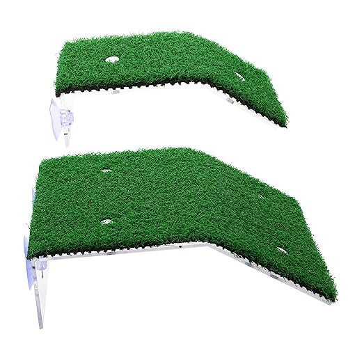 Yardwe 2 Stück Klettern Sie Leitern auf dem Balkon Schildkrötentisch Plattform UV Stand drinnen erhöht schleichtiere Reptilienhaut Turtle Panzerzubehör Acryl Green von Yardwe