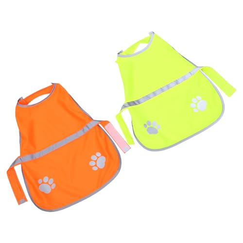 Yardwe 2 Stück Reflektierende Hundesicherheitswesten für Kleine Hunde Hochsichtbare Fluoreszierende Leuchtjacken mit Atmungsaktivem Material Leichtes Design Schnell an Auszuziehen für von Yardwe