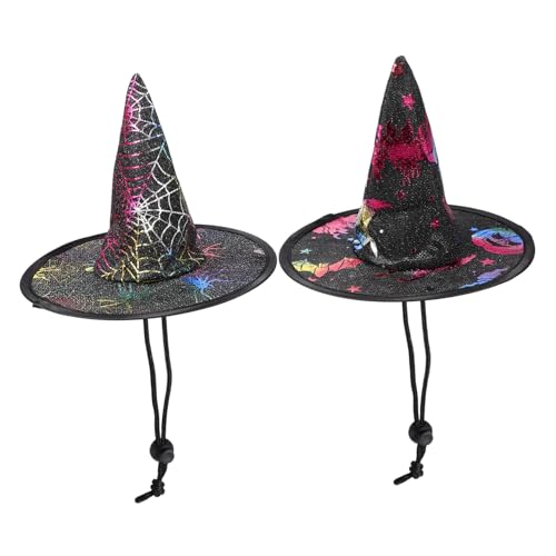 Yardwe 2 Stück Teiliges Haustier Hexenhut Lustige Katzenmütze für Halloween Feiern Verstellbar Langlebig Hautfreundlich Kostümzubehör für Haustiere Yardwe 2 Stück Teiliges Haustier Hexenhut Lustige Katzenmütze für Halloween Feiern Verstellbar Langlebig Hautfreundlich Kostümzubehör für Haustiere von Yardwe