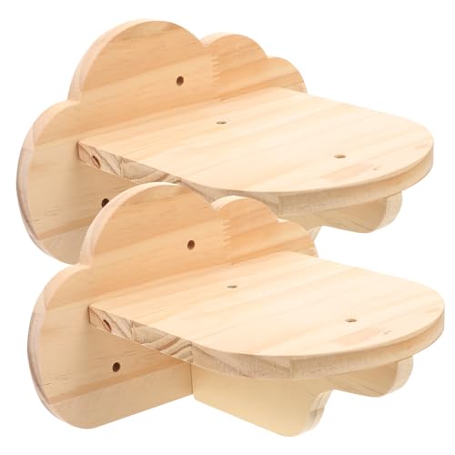 Yardwe 2 Stück Teiliges Katzen Wandregal aus Holz Wandmontierte Katzen Treppe Kletterplattform für für Tiergeschäfte von Yardwe