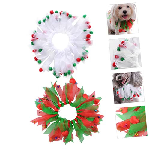 Yardwe 2 Stück Weihnachtliche Haustier Dekorative Langlebige Festtags Schleifen Komfortable Runde für Hunde Geeignet für Weihnachtsfeier und Alltagstragen von Yardwe