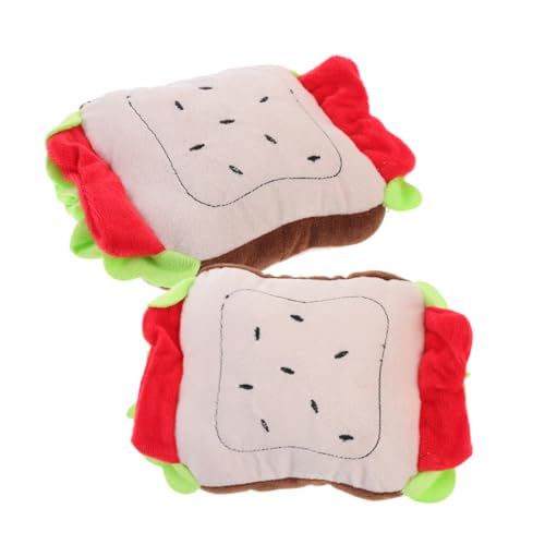 Yardwe Interaktives Welpenspielzeug 2er-Pack Quietschendes Sandwich-Brot-backenzahnspielzeug Kauspielzeug Für Hunde von Yardwe