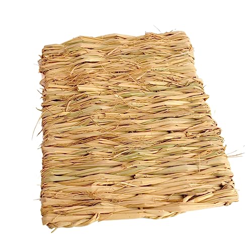 Yardwe 2stücke Handgewebte Naturgrasmatte Als Kau-Spielzeug-Bett Für Hamster Kaninchen Meerschweinchen Für Käfige Und Freilaufgehege Hoher Ballaststoffgehalt von Yardwe