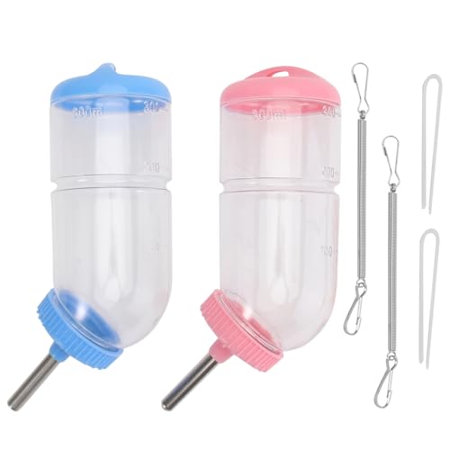 Yardwe 2Pcs Trinkbrunnen für Haustiere Hamster wasserspender Hamster trinkflasche tropffrei meerschweinchen wassernapf auslaufsichere Wasserflasche Futterautomat für Haustiere Plastik von Yardwe