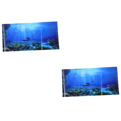 Yardwe 2st Aquarium Hintergrundpapier Dekorationen Für Aquarien Aquarium-dekor Plakataufkleber Hintergrund des Unterwasseraquariums Aquarium-bildverzierung 3D-Bild Glas Ausrüstung von Yardwe