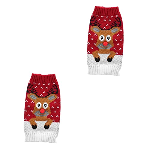 Yardwe 2St Haustier-Partykostüm weihnachtskostüm Hunde Dog Christmas Sweater Welpenweihnachtspyjama Warme Kleidung für Welpen Schlafanzug für Männer Kleiner Hundepullover Hundekleidung von Yardwe