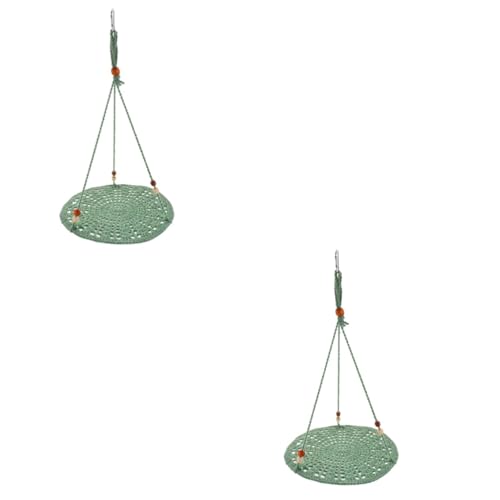 Yardwe 2St Sommer Hängematte Vogel-Hängematten-Spielzeug Reptilien-Haustier-Hängebett Animal Toys Tier Spielzeug Schaukelspielzeug aus Hängematte aus Baumwollseil Green von Yardwe