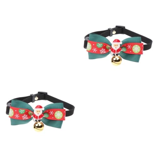 Yardwe 2St Weihnachtshalsband für Haustier Weihnachten Haustierhalsband Weihnachtsglockenhalsband für Haustiere Weihnachts-Haustierhalsband Haustierhalsband mit Weihnachtsmotiv Halskette von Yardwe
