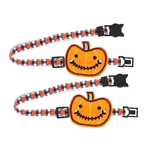 Yardwe 2Stücke Halloween Hundehalsband Im Kürbisdesign Kreatives Haustierkragen Mit Dekoration Und Glöckchen Für Festliche Hundemode Zur Halloween Party von Yardwe