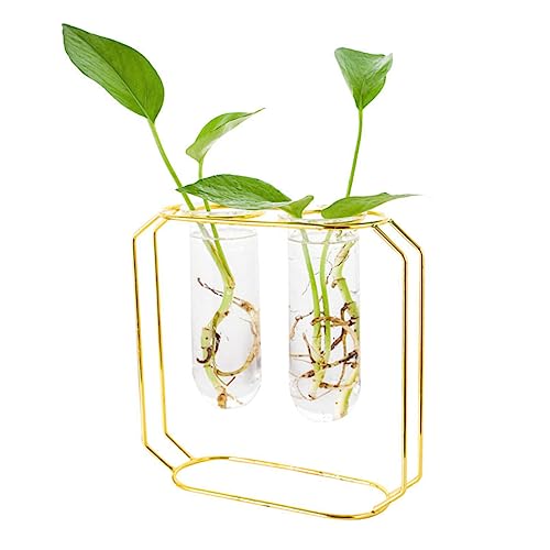 Yardwe Dekorativer Blumenständer Mit Eisenrahmen – 2er-Set Glaspflanzen Pflanzenzubehör Für Den Innenbereich Modernes Home-Office- von Yardwe