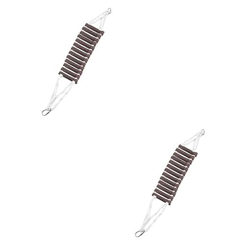 Yardwe 2 Stück Vogelschaukel Für Papageien Holzschaukelbrücke Hängeschaukel Spielzeug Papageienschaukel Baumwollseil Käfigschaukel 10 cm Breit Khaki von Yardwe