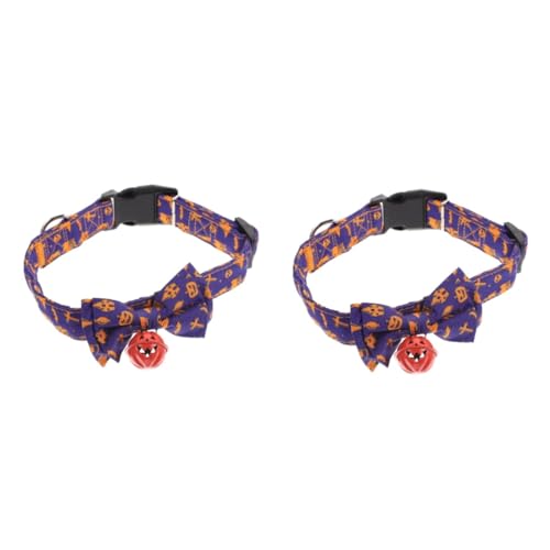 Yardwe 2st Halloween- Hundehalsketten Für Kleine Halloween-kätzchen- Festivalwelpe Einstellbarer Verstellbare Kätzchenhalsbänder Haustierbogen Polyester Violett Yardwe 2st Halloween- Hundehalsketten Für Kleine Halloween-kätzchen- Festivalwelpe Einstellbarer Verstellbare Kätzchenhalsbänder Haustierbogen Polyester Violett von Yardwe