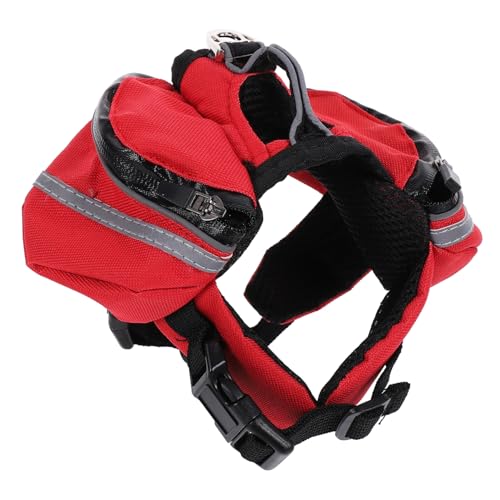 Yardwe Wanderrucksäcke 2st Wanderrucksack Für Hunde Hund Satteltasche Großer Hund Reisetasche Für Hunde Rucksackgeschirr Für Hunde Wander-tagesrucksäcke Rot Reisen Hundefutter von Yardwe