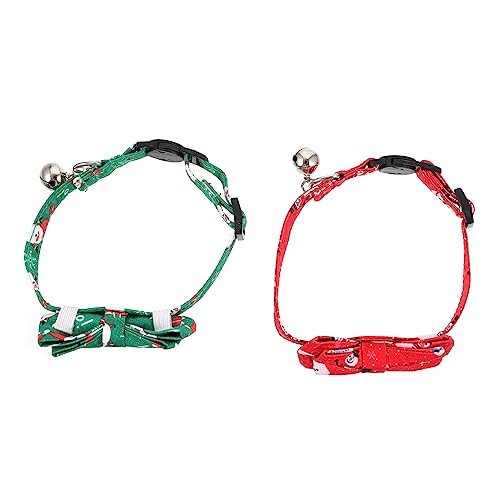 Yardwe Haustierhalsband Weihnachten Katzenhalsband Mit Schleife Und Glöckchen Haustierzubehör Katzenhalsband Haustierbedarf Festlich von Yardwe