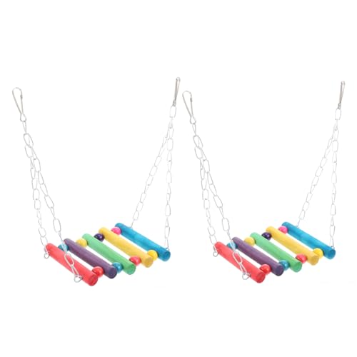 Yardwe Holz-papagei-schaukelbrücke Vogel-hängespielzeug Papageienspielzeug Kaumaterial Vogel-zubehör-Set von Yardwe