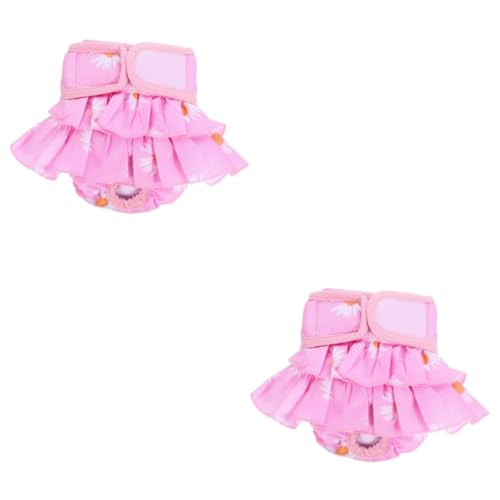 Yardwe Kleidung 2st Physiologische Hosen Für Haustiere Windel Kostüme Outfits Slip Hundehose Hygienehöschen Für Hunde Hosen Für Die Hundeperiode Baumwolle Hündin Rosa Warme Hose von Yardwe