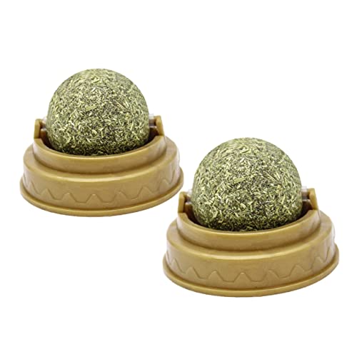 Yardwe 2stücke Edible Catnip Snack Ball Für Katzen Zahnreinigung Verdauungsförderung Saugfähig Für Wände Sicher Langlebig Katzenspielzeug Mit Leckerem Geschmack von Yardwe
