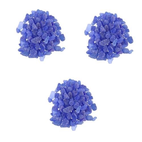 Yardwe 3 Packungen Glassteine ​​für Aquarien Flussfelsen dekorative Kieselsteine Kies für Pflanzen aquaristik zubehör The Blue Stones zimmerpflanzen Vase gestürzte Steine gestürzter Kies von Yardwe