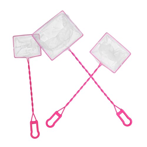 Yardwe 3 STK quadratisches Aquarium Kescher zum Angeln Korb Tank großes Fischernetz Netze Aquarium Fischernetz Feinmaschiges Fischernetz fischnetz Aquarium-Fischernetz Fisch Kescher Rosa von Yardwe