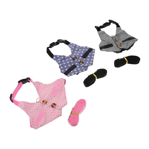 Yardwe 3 Sätze Hasenkleidung Haustier Welpe Häschen Anzug Katzenkäfig Tipi Bunny Suit hasenkostüme Bunny Outfit Kaninchenleinen Westenleine für Kaninchen Kaninchen-Anzug Baumwolle von Yardwe