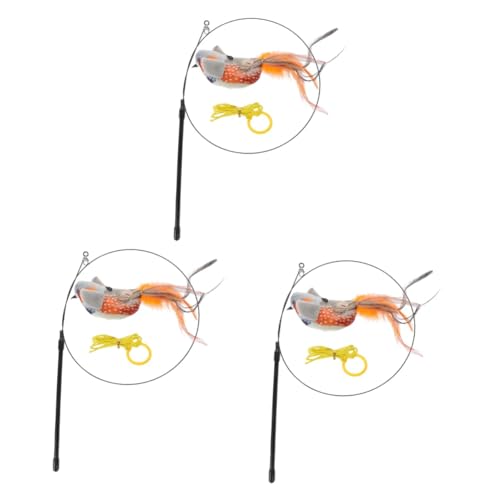 Yardwe 3sätze Fliegende Vögel Katzenspielzeug Mit Katzenminze Interaktive Teaser-Sticks Aus Plüsch Für Drinnen Leicht Tragbar Fördert Selbstunterhaltung Für Katzen von Yardwe