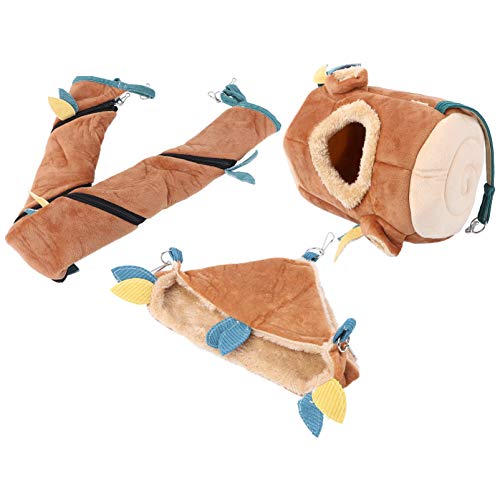 Yardwe 3 Stück Haustier Hamsternest hamstertoillette Hamster sleeples Hedgehog Übung Gitter Käfige Hamster Schaukel Hamster-Hängematten- Plüschstoffe Coffee von Yardwe