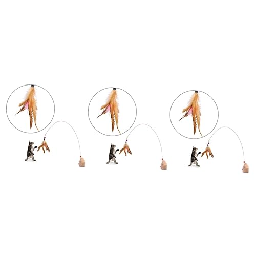Yardwe 3stücke Katzen Spielangel Mit Glöckchen Und Bunten Perlen Interaktives Katzenspielzeug Für Gesunde Und Spielspaß Farben Zufällig Geeignet Für Drinnen von Yardwe