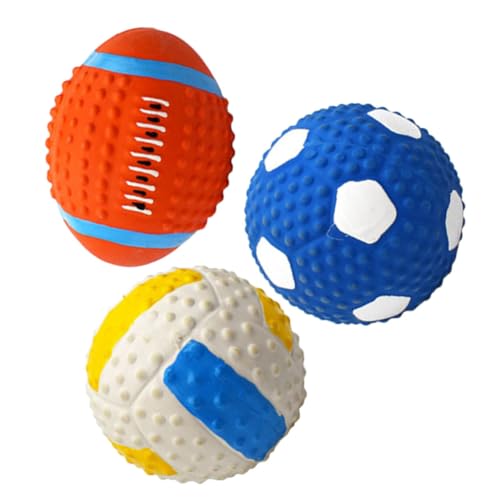 Yardwe 3 Stück Teiliges Latex Hundespielzeug Set Bissfestes Kauspielzeug für Hunde zur Zahnpflege und Spielspaß Volleyball Fußball und Rugby für Kleine und Mittelgroße Hunde Yardwe 3 Stück Teiliges Latex Hundespielzeug Set Bissfestes Kauspielzeug für Hunde zur Zahnpflege und Spielspaß Volleyball Fußball und Rugby für Kleine und Mittelgroße Hunde von Yardwe