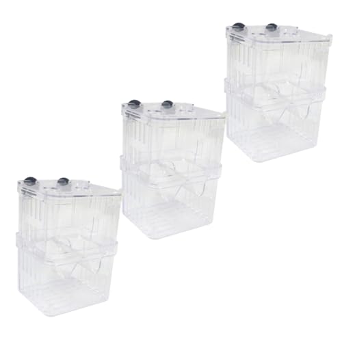 Yardwe 3 Teilige Fischzuchtbox Brutkasten Für Aquarien – Transparente Trennwand Für Fischaufzuchtbecken Mit Saugnapf Für Kleine Garnelen von Yardwe