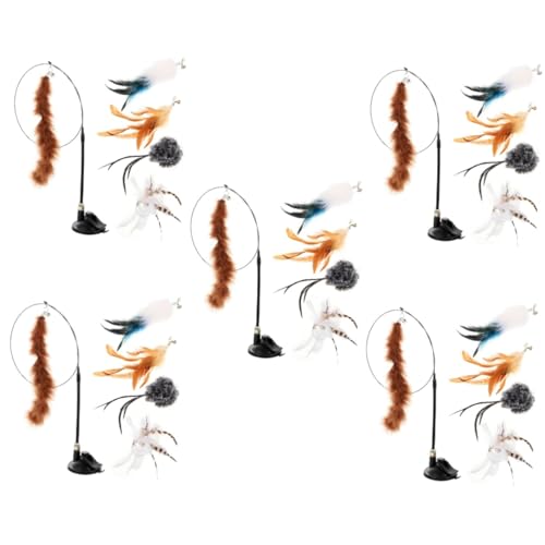 Yardwe 5 Sets Lustige Neckstäbe Für Hauskatzen Interaktives Katzenspielzeug Plüsch-Teaser-Spielzeug Selbstspielfunktion 6 Stück * 5 Yardwe 5 Sets Lustige Neckstäbe Für Hauskatzen Interaktives Katzenspielzeug Plüsch-Teaser-Spielzeug Selbstspielfunktion 6 Stück * 5 von Yardwe
