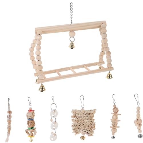 Yardwe 5 Sets Holz Papagei Vogel Kauspielzeug Sittiche Schaukel Spielzeug Vogel Sitzstange Spielzeug Vogelkäfig Vogel Papagei Schaukel Spielzeug 7 Stück * 5 Yardwe 5 Sets Holz Papagei Vogel Kauspielzeug Sittiche Schaukel Spielzeug Vogel Sitzstange Spielzeug Vogelkäfig Vogel Papagei Schaukel Spielzeug 7 Stück * 5 von Yardwe