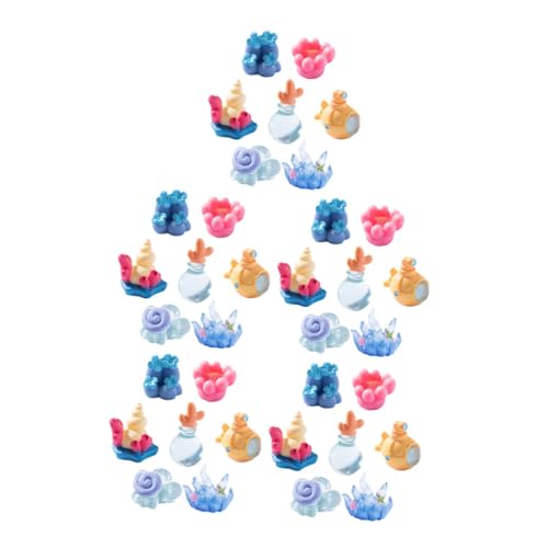 Yardwe 35 Stück Miniaturisierte Korallenfiguren Teiliges Resindekoration für Aquarien Kreative Meereslebewesen für Fischbecken und Miniaturgarten Langlebige und Realistische von Yardwe