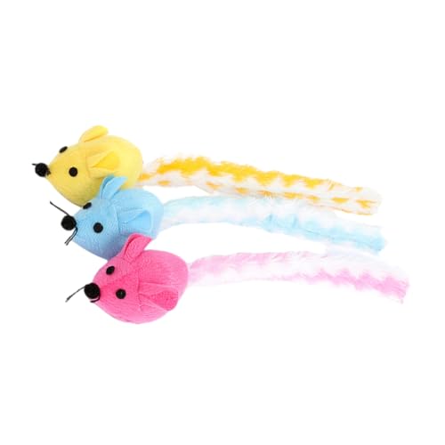 Yardwe Plüschspielzeug Mäuseförmiges Plüsch-Katzen-ablenkungsspielzeug Katzenspielzeug Für Hauskatzen von Yardwe