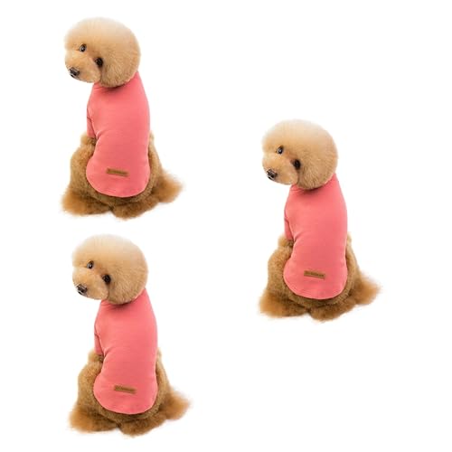 Yardwe 3St Haustierkleidung Hundekleidung auf dem Boden liegendes Hemd Haustiere Nachthemd joggingleine Pyjama Schlafanzug für Männer Haustier-Baumwollhemd der Hund Baumwoll-Shirt Rosa von Yardwe
