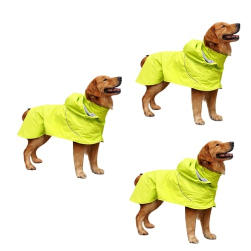 Yardwe 3st Regenkleidung Für Haustiere Jacken Hunde-Regen-Hoodie Regenjacke Regenmantel Mit Hohem Kragen wasserdichte Mittelgroße Und Große Hunde Pflanzengewichte Regenmäntel Einstellbar von Yardwe