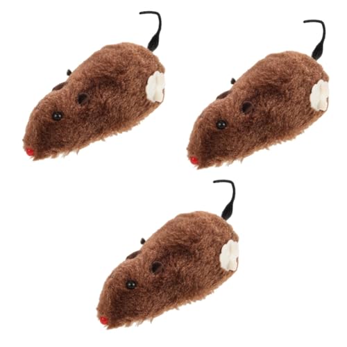 Yardwe 3St bewegliches Spielzeug Kinder Wickeln Spielzeug auf lustiges Aufziehspielzeug Fun Toys for Katzen Haarstäbchen bewegende Maus kleine Maus Uhrwerk von Yardwe