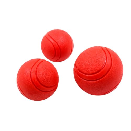 Yardwe 3Stücke Haustier Ball Elastischer Hundeball Bissfestes Für Welpen Und Katzen Für Training Und Rot von Yardwe