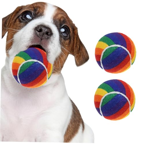 Yardwe 3stücke Elastische Tennis-trainingsball Aus Gummi Farbige Trainingstennisbälle Für Kleine Und Mittelgroße Hunde Zum Apportieren Und Spielen Im Freien Elastische von Yardwe