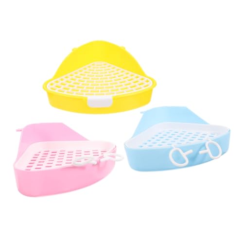 Yardwe 3Stücke Toiletten für Kleintiere Dreieckige Töpfchen für Innenräume für Hasen Hamster Meerschweinchen Yardwe 3Stücke Toiletten für Kleintiere Dreieckige Töpfchen für Innenräume für Hasen Hamster Meerschweinchen von Yardwe