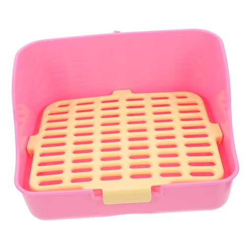 Yardwe 3er-Box Kaninchentoilette Haustiertoilette Kunststoff Etagenbett Meerschweinchen Indoor-Spielzeug Eckstreuwanne Töpfchen-Trainer-Ecke Spielzeuge Riese Reisen Rosa Käfig Plastik von Yardwe