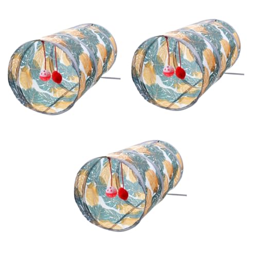 Yardwe 3st Haustier-Tunnel Katzentunnel Spielzeug Deko Die Katze Lauf Bohren Polyester von Yardwe