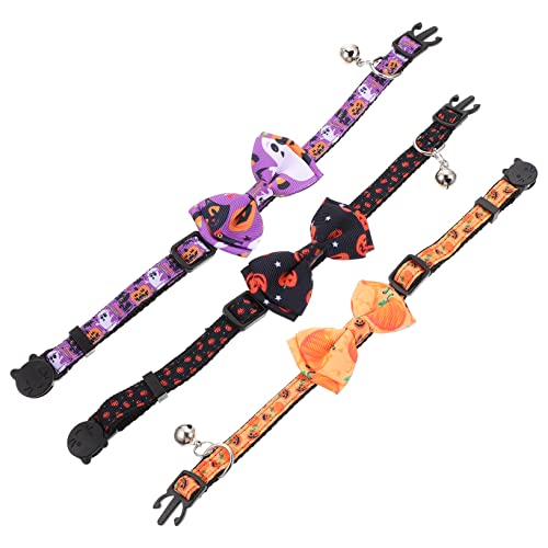 Yardwe -Lost Cat Bell Decor 3pcs Katzenhalsbänder Fliege Modische Haustier-Halloween-Dekoration Für Anlässe von Yardwe