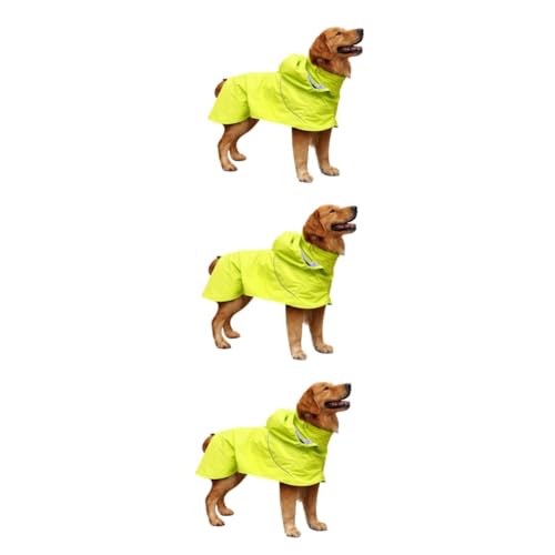 Yardwe 3st Hund Regen Slicker Nylon Mittlere Und Große Hunde Hoher Kragen Dealspet-zubehör Regenanzug Für Hunde Gelb Aus Regenmantel Für Haustiere Regenmantel Für Hunde Poncho Einstellbar von Yardwe