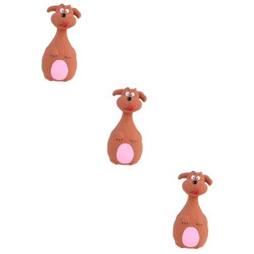 Yardwe 3stücke Pet Dog Squeaky Toy Aus Latex Cartoon Kauspielzeug Für Hunde Geräuschspielzeug Zur Zahnpflege Und Spielspaß Braun Für Aktives Spielen Und Weniger Langeweile von Yardwe