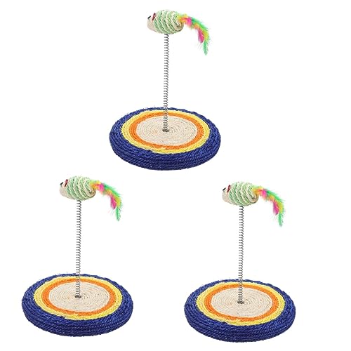 Yardwe 3st Katzenspielzeug Plüschfigur Spielzeug Katzen-Teaser-Spielzeug Bodenwischer Katzenkratzer Aus Holz Katzenstabfänger Plüschteppich Sisal Rotieren Katzenzubehör Katze Spielt von Yardwe