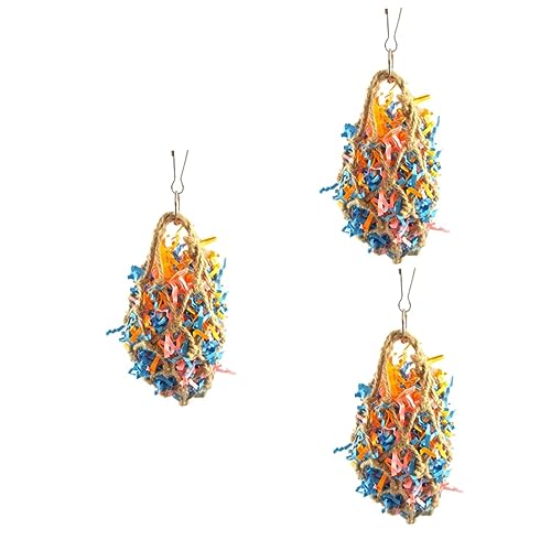 Yardwe 3 Stücke Papagei Liefert Papagei Spielzeug Set Kauen Spielzeug Draht Mesh Gürtel Für Vögel Helle Spaß Design von Yardwe