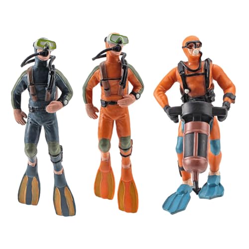 Yardwe 3stücke Teiliges Miniatur-Taucher Modell Simulierte Unterwasser-Dekoration Für Aquarien Lebendige Taucherfiguren Für Fischbehälter Und Teiche Hochwertiges Aquarienzubehör von Yardwe