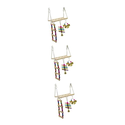 Yardwe 3 Stücke Papagei Spielzeug Set Vogel Käfig Leiter Hängen Schaukel Brücke Für Sicher Vogel Beißen Spielzeug von Yardwe
