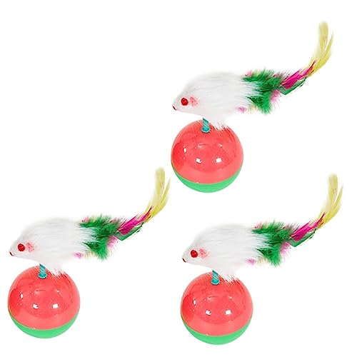 Yardwe 3stücke Teiliges Interaktives Katzenspielzeug Lustiges Wackelspielzeug Mit Plüschmaus Und Federn Fördert Die Aktivität Und Interaktion Von Katzen Innenräumen von Yardwe